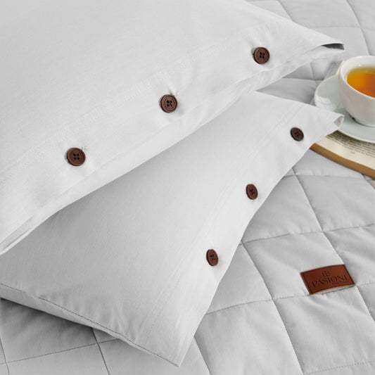 Soft %100 Pamuk Tek Kişilik Yatak Örtüsü Gri