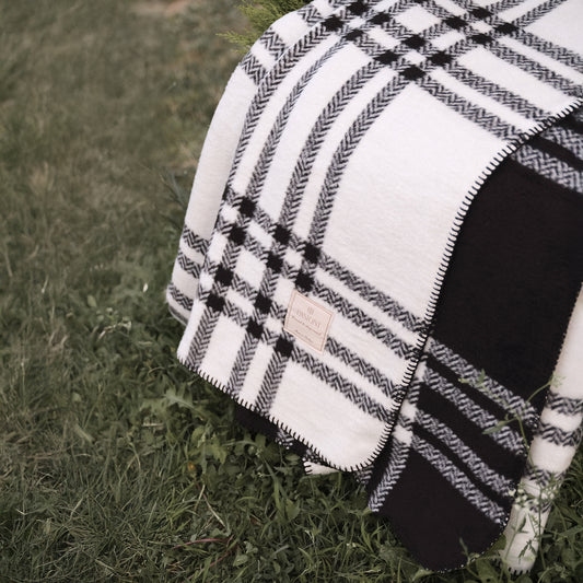 PASIONI Pamuklu Battaniye Pas3 Siyah-Beyaz