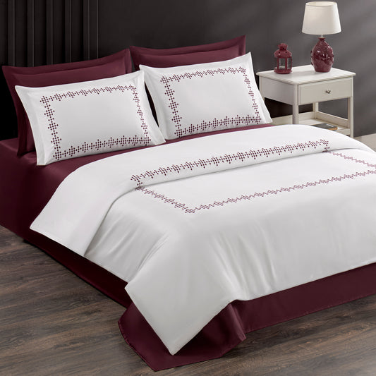 Pasioni Felice %100 Pamuk Saten Nevresim Takımı (Bordo)