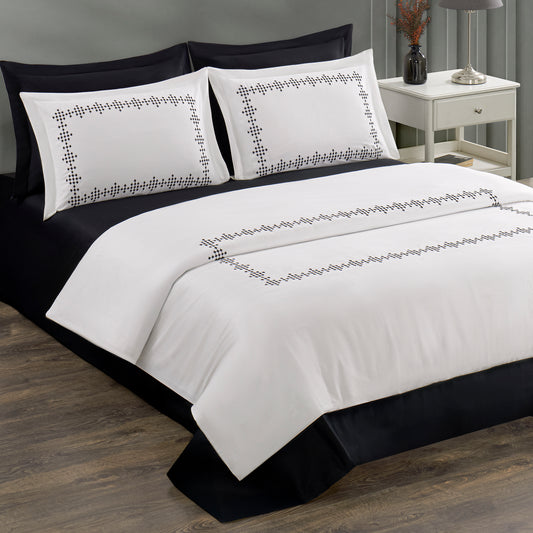 Pasioni Felice %100 Pamuk Saten Nevresim Takımı Siyah