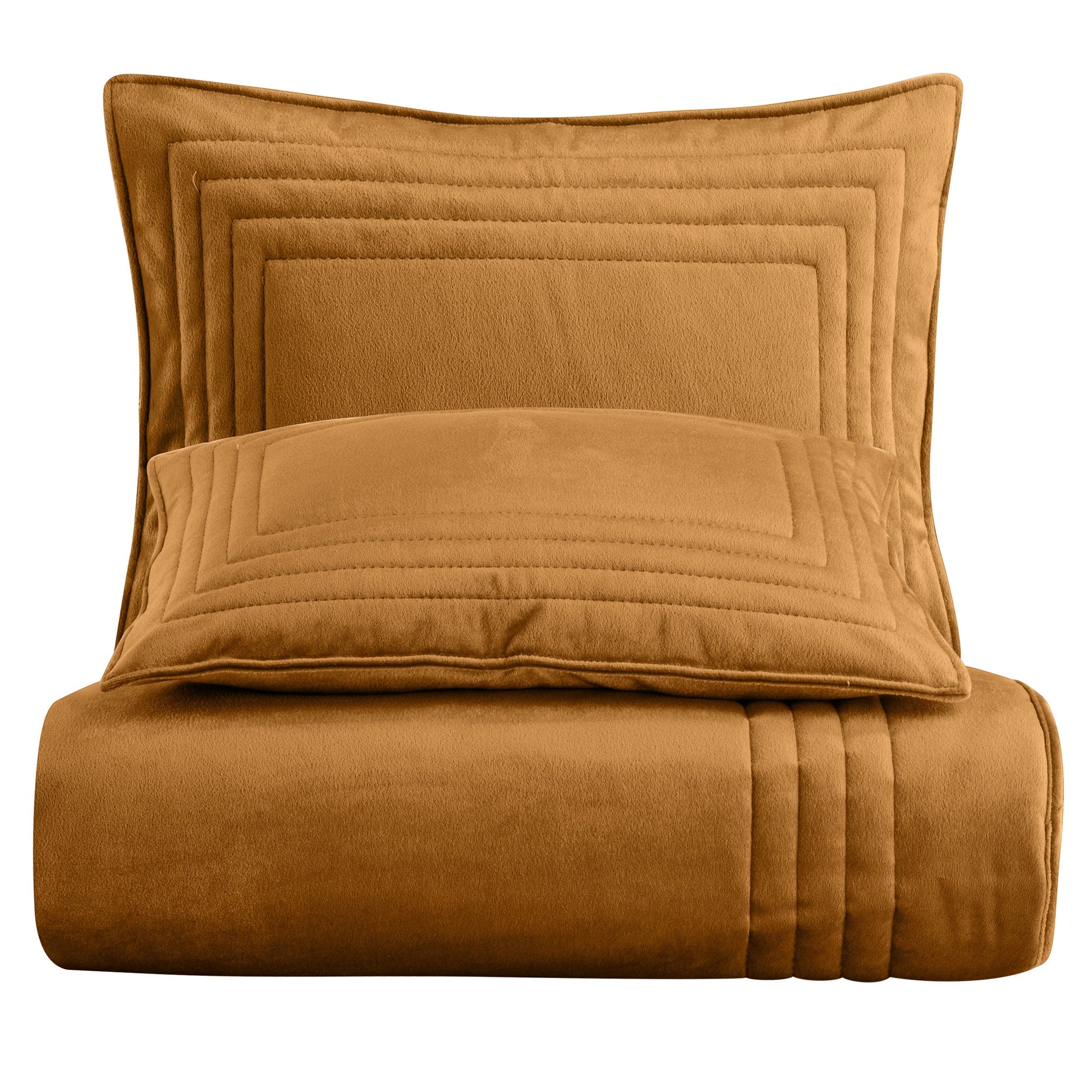 Benson - Kadife Hardal Yatak Runner Set - Pasioni