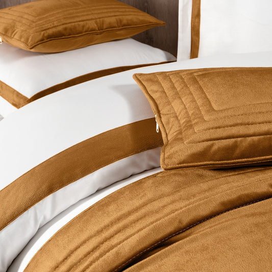 Benson - Kadife Hardal Yatak Runner Set - Pasioni