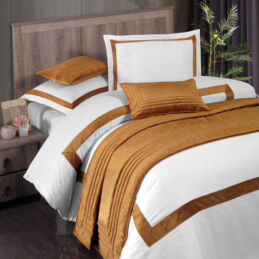 Benson - Kadife Hardal Yatak Runner Set - Pasioni