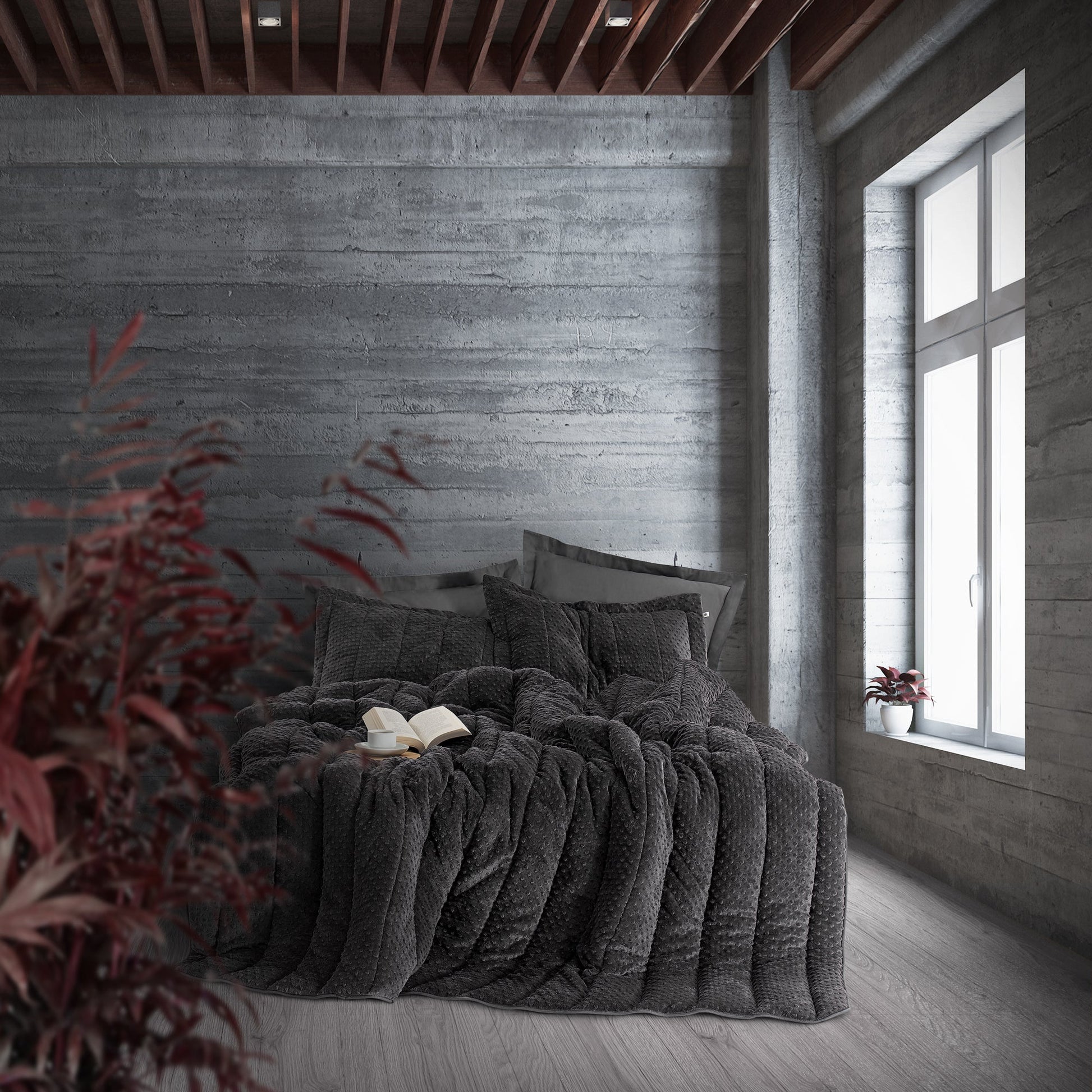 Comfortter Welsoft Yeni Nesil - Antrasit - Çift Kişilik Uyku Seti - Pasioni