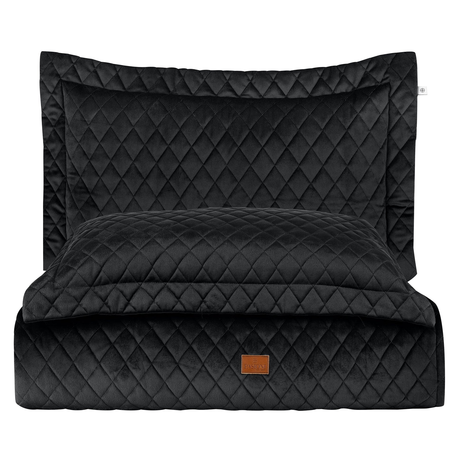 PASIONI - ARNALDO - VELVET ANTRASİT ÇİFT KİŞİLİK YATAK ÖRTÜSÜ TAKIMI - Pasioni