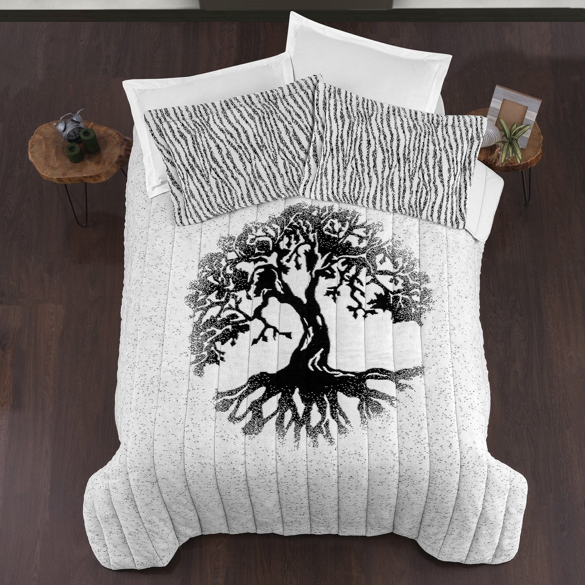PASIONI COMFORTTER BAMBU JAKAR YAŞAM AĞACI DESEN YENİ NESİL ÇİFT KİŞİLİK UYKU SETİ (4 PARÇA) - Pasioni