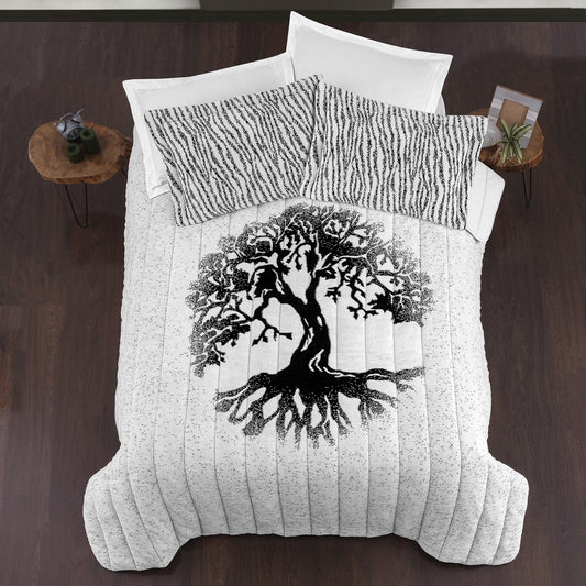 PASIONI COMFORTTER BAMBU JAKAR YAŞAM AĞACI DESEN YENİ NESİL ÇİFT KİŞİLİK UYKU SETİ (4 PARÇA) - Pasioni