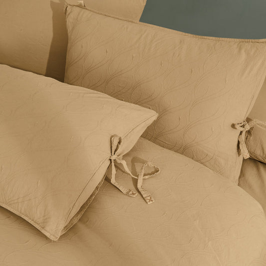 PASIONI DANTE NAKIŞLI NATUREL ÇİFT KİŞİLİK NEVRESİM TAKIMI ALMOND - Pasioni