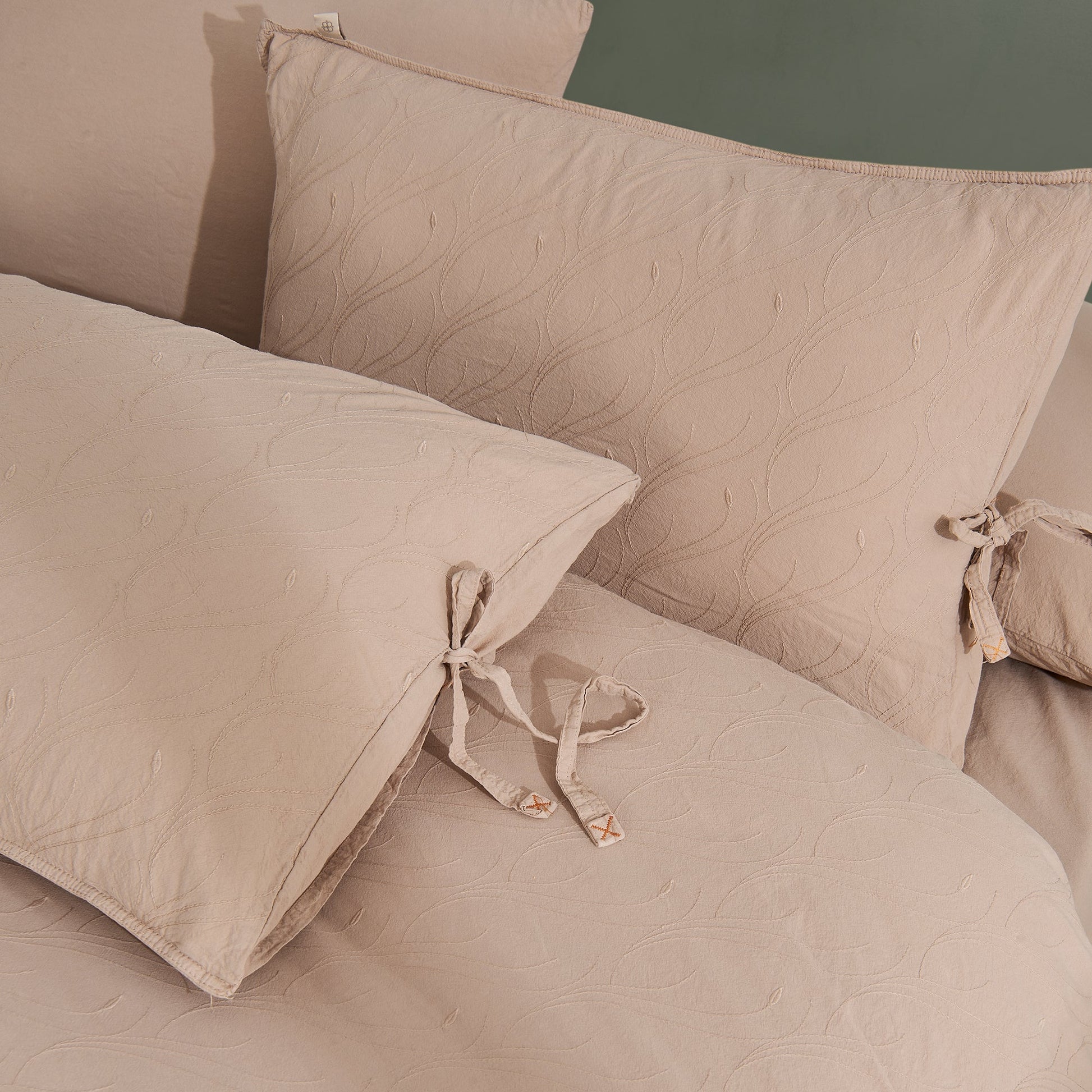 PASIONI DANTE NAKIŞLI NATUREL ÇİFT KİŞİLİK NEVRESİM TAKIMI ROSE - Pasioni