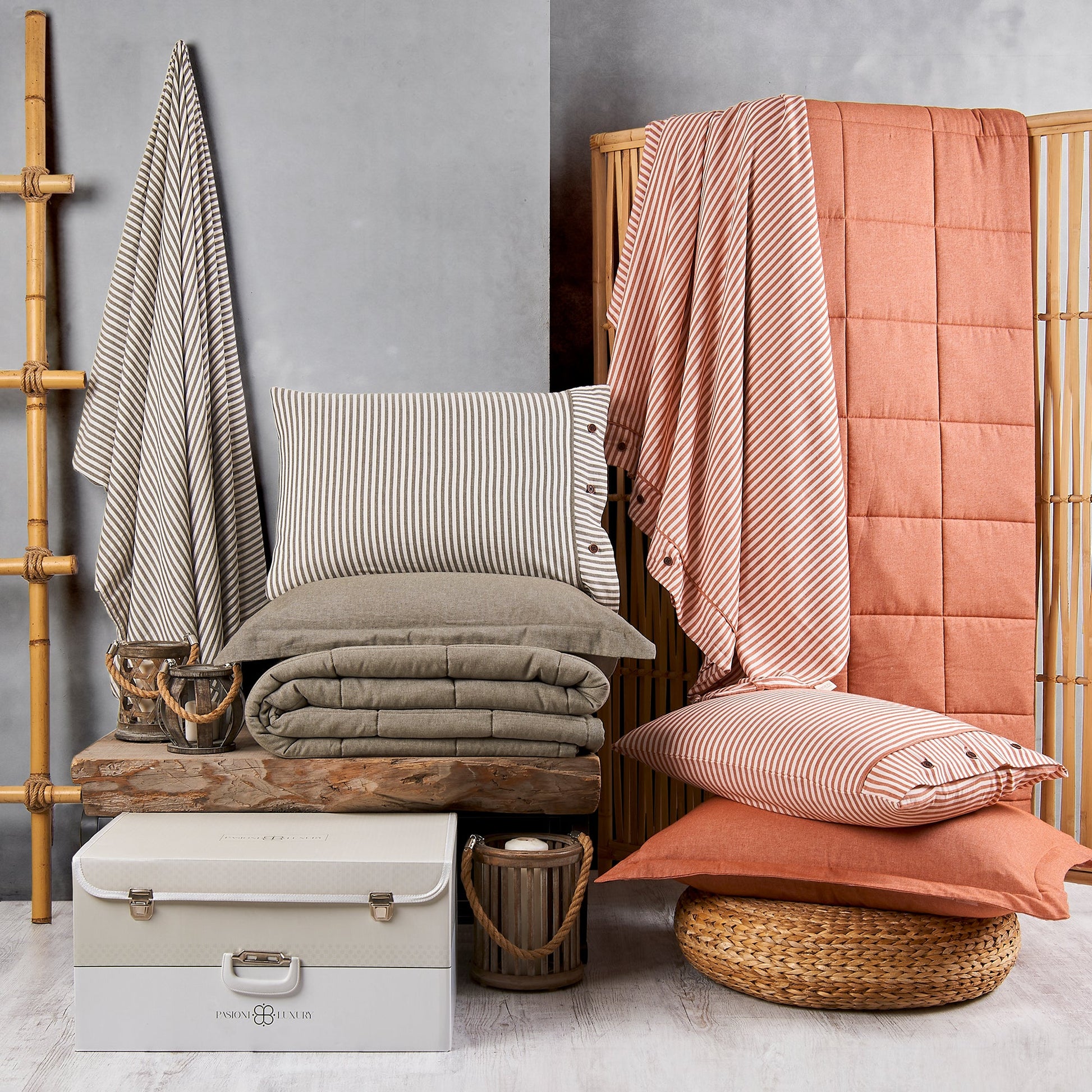 PASIONI LİFE NEVRESİM TAKIMI VE YATAK ÖRTÜSÜ ORANGE - Pasioni