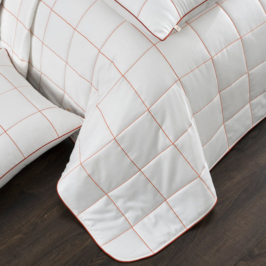 PASIONI MONDO BEYAZ SATEN NAKIŞLI 6 PARÇA YATAK ÖRTÜSÜ TAKIMI - Pasioni