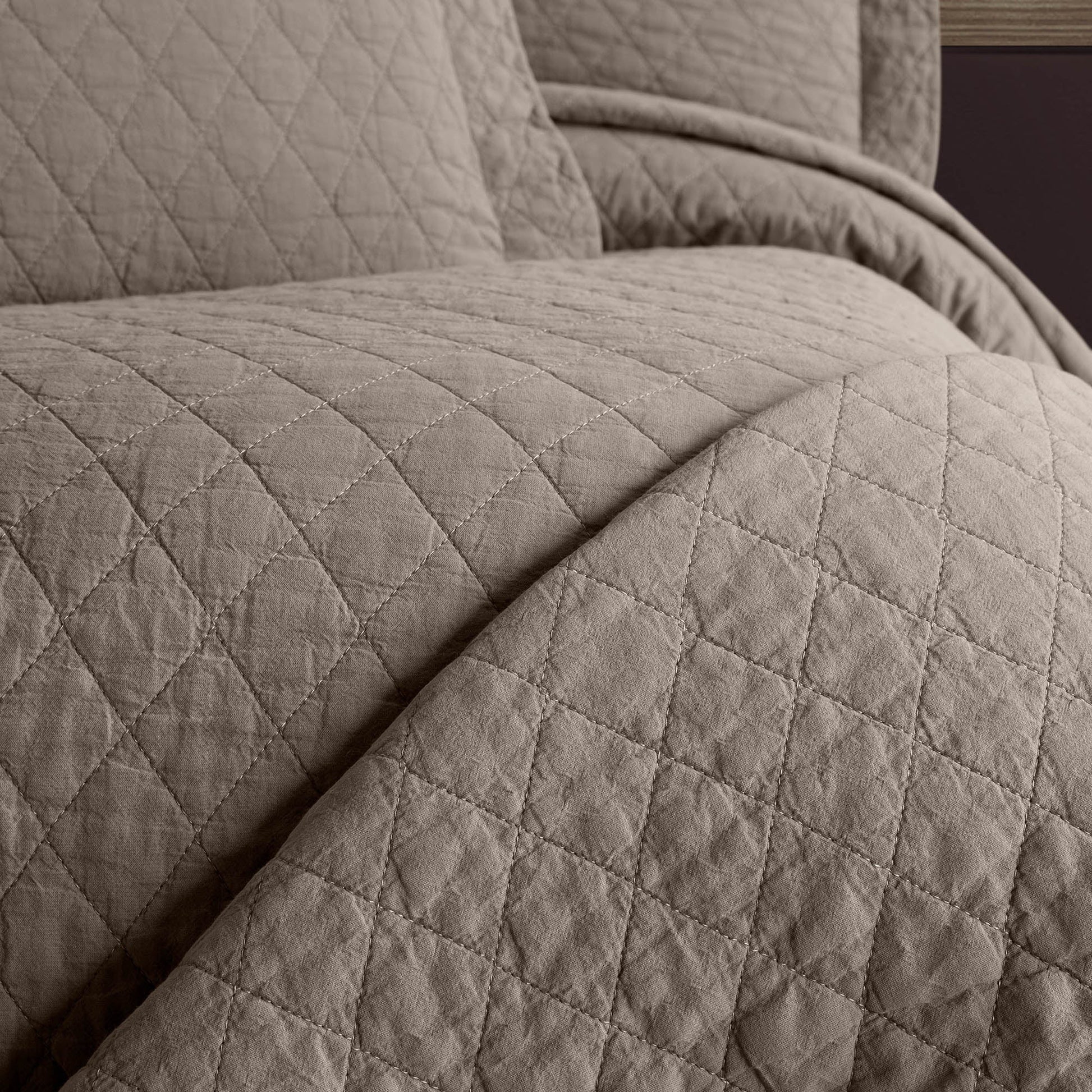 PASIONI - Pamuklu - Parça Boyama ESTE Bej Çift Kişilik Yatak Örtüsü Takımı - Pasioni