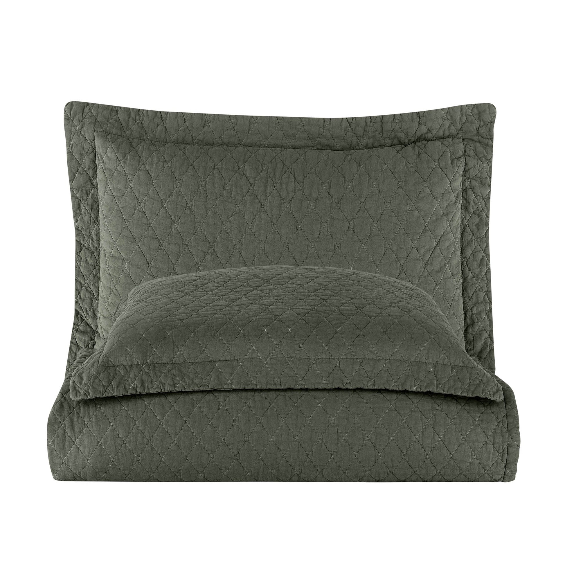 PASIONI - Pamuklu - Parça Boyama ESTE Haki Tek Kişilik Yatak Örtüsü Takımı - Pasioni