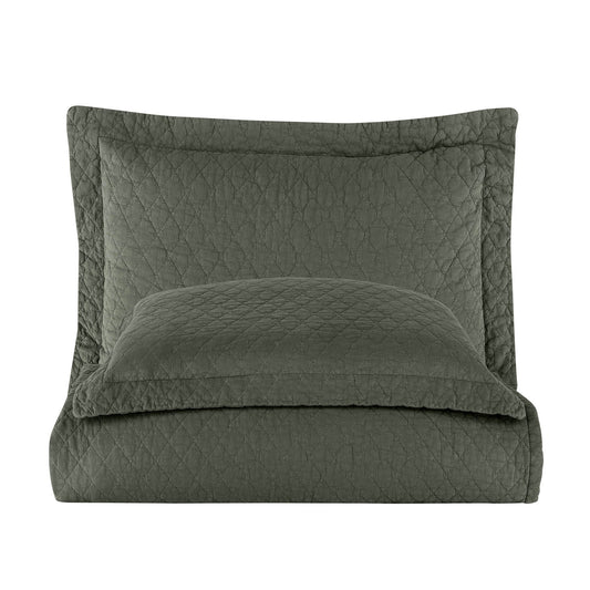 PASIONI - Pamuklu - Parça Boyama ESTE Haki Tek Kişilik Yatak Örtüsü Takımı - Pasioni