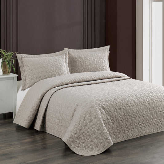 PASIONI PURO BEJ ÇİFT KİŞİLİK YATAK ÖRTÜSÜ SETİ - Pasioni