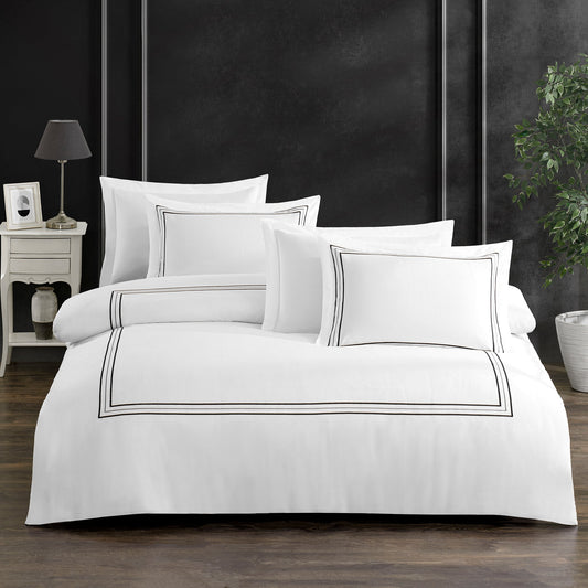 PASIONI RİCCO SATEN NAKIŞLI NEVRESİM TAKIMI (ANTRASİT) - Pasioni