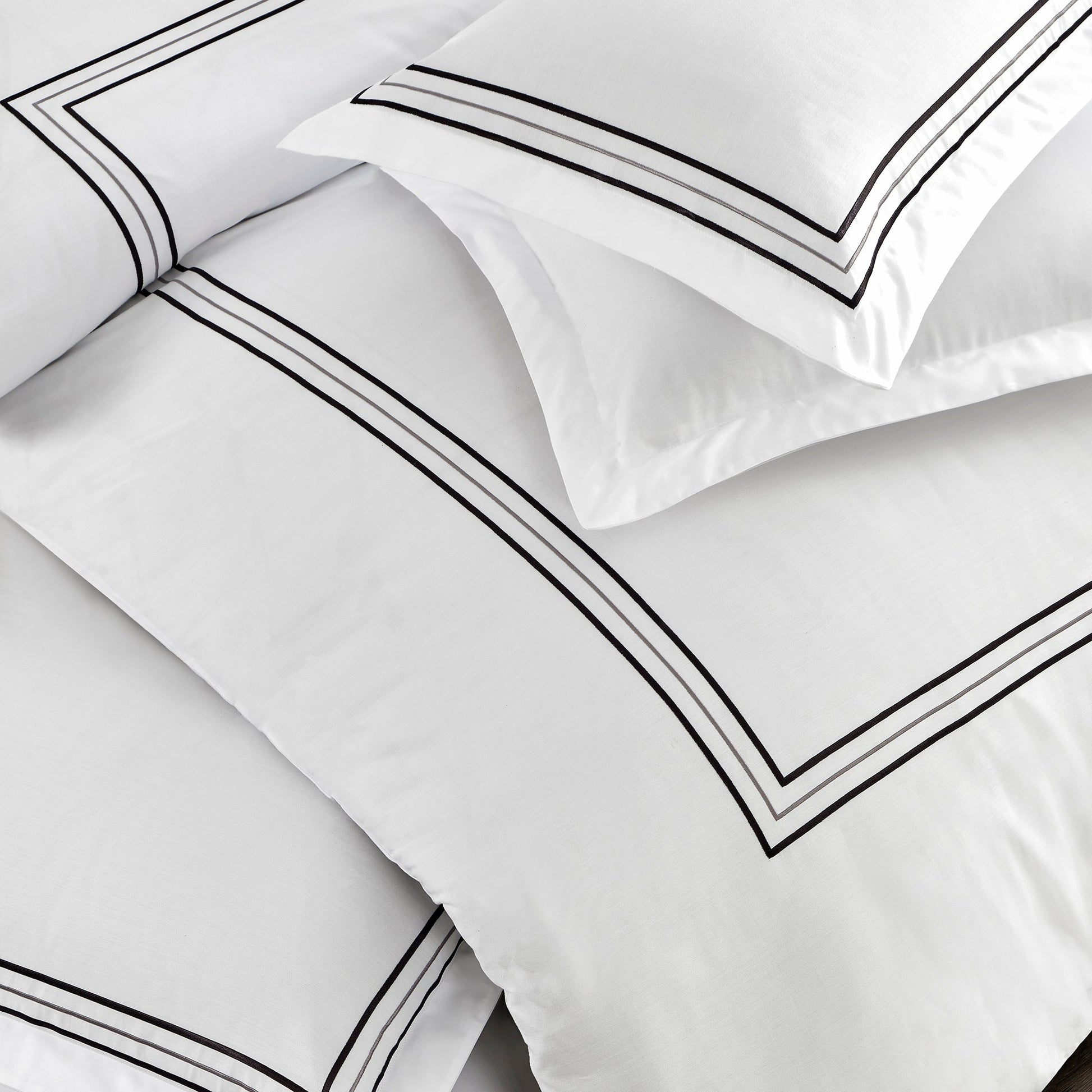 PASIONI RİCCO SATEN NAKIŞLI NEVRESİM TAKIMI (ANTRASİT) - Pasioni