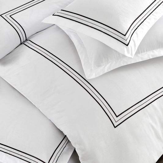 PASIONI RİCCO SATEN NAKIŞLI NEVRESİM TAKIMI (ANTRASİT) - Pasioni