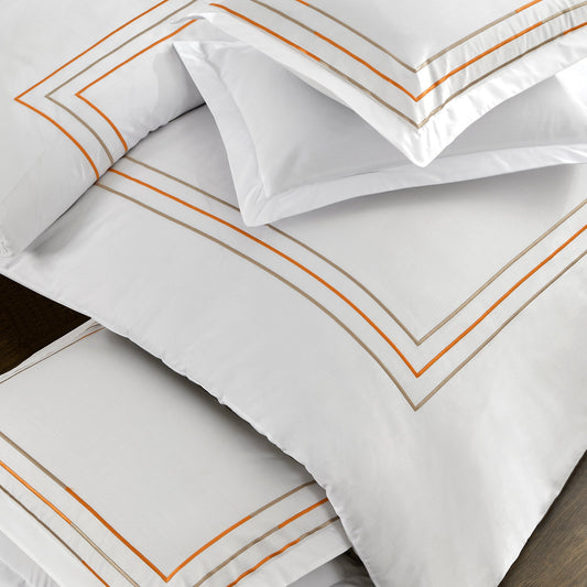 PASIONI RİCCO SATEN NAKIŞLI NEVRESİM TAKIMI (TURUNCU) - Pasioni