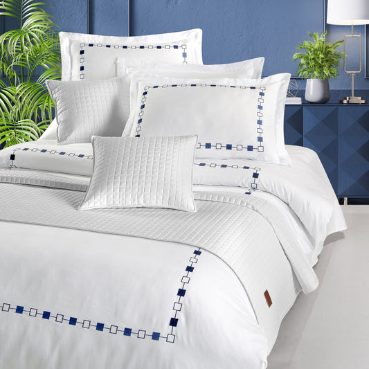 PASIONI - Saten - Elegante - Beyaz Çift Kişilik Yatak Runner Seti - Pasioni