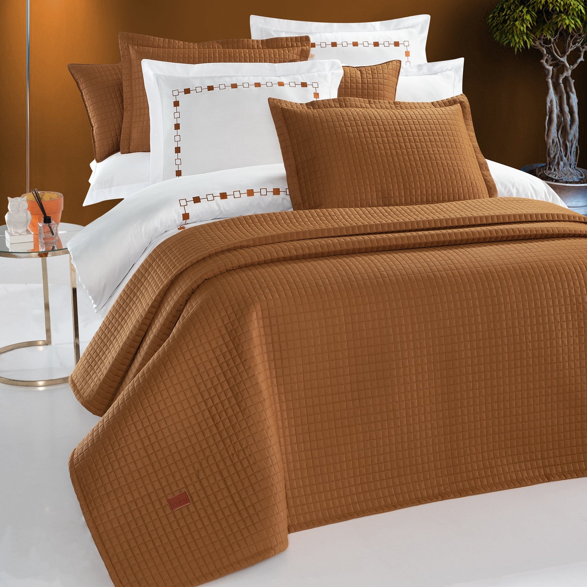 PASIONI - Saten - Elegante - Çift Kişilik Yatak Örtüsü Takımı - Pasioni