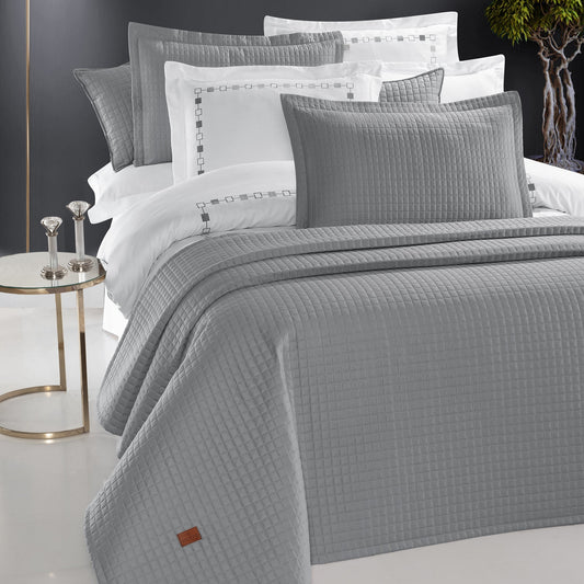 PASIONI - Saten - Elegante - Çift Kişilik Yatak Örtüsü Takımı Gri - Pasioni