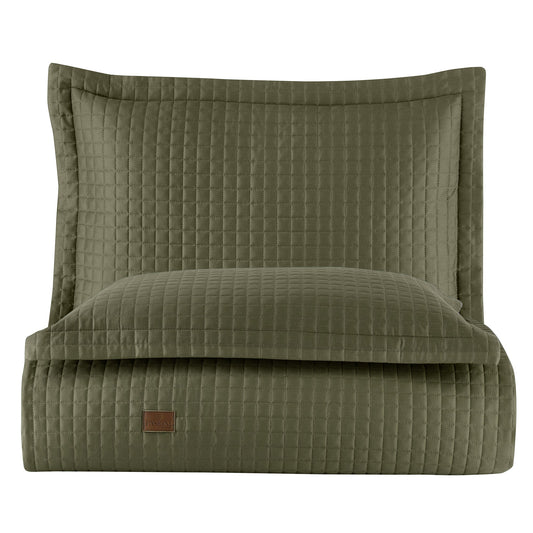 PASIONI - Saten - Elegante - Çift Kişilik Yatak Örtüsü Takımı Haki - Pasioni