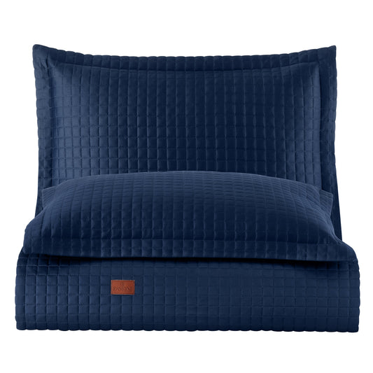 PASIONI - Saten - Elegante - Çift Kişilik Yatak Örtüsü Takımı Lacivert - Pasioni