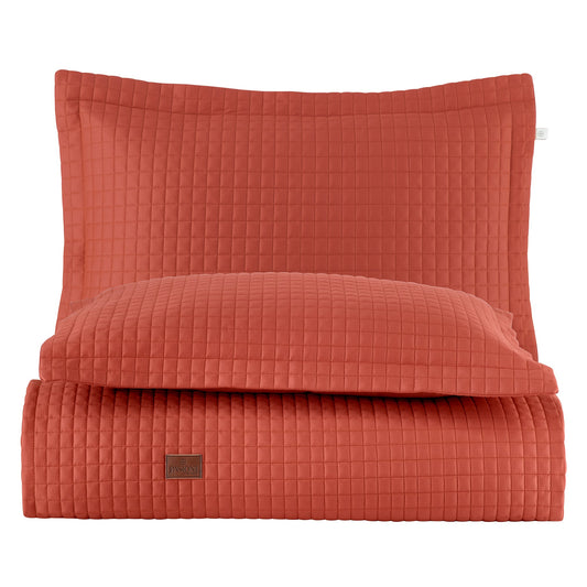 PASIONI - Saten - Elegante -   Çift Kişilik Yatak Örtüsü Takımı Mercan - Pasioni