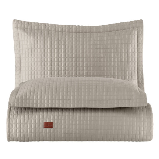 PASIONI - Saten - Elegante - Çift Kişilik Yatak Örtüsü Takımı Taş - Pasioni