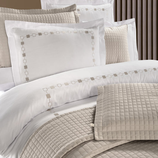 PASIONI - Saten - Elegante - Çift Kişilik Yatak Örtüsü Takımı Taş - Pasioni