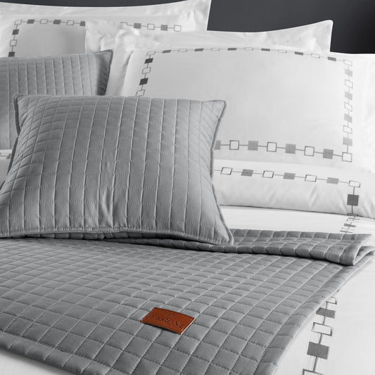 PASIONI - Saten - Elegante - Gri Çift Kişilik Yatak Runner Seti - Pasioni