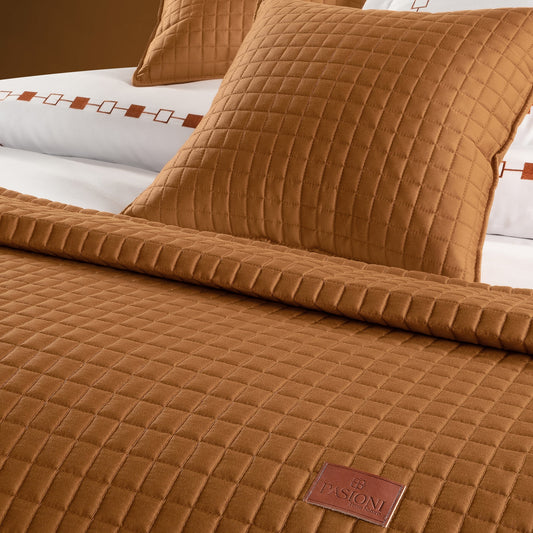 PASIONI - Saten - Elegante - Hardal Çift Kişilik Yatak Runner Seti - Pasioni