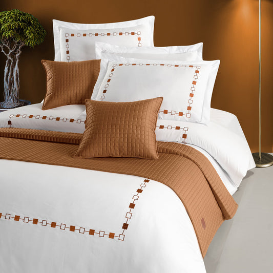 PASIONI - Saten - Elegante - Hardal Çift Kişilik Yatak Runner Seti - Pasioni