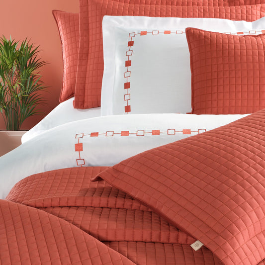 PASIONI - Saten - Elegante - Mercan Nakışlı Çift Kişilik Nevresim Takımı - Pasioni