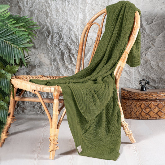 PASIONI - TV BATANİYESİ - THROW BATTANİYE - ŞAL - HAKİ YEŞİL 130X170 - Pasioni