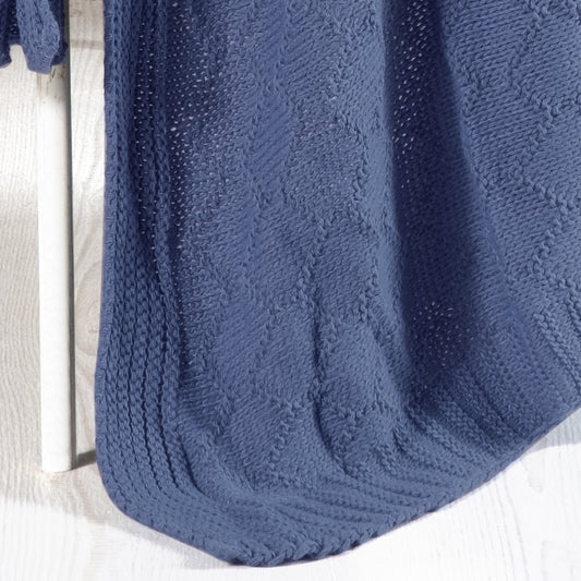 PASIONI - TV BATANİYESİ - THROW BATTANİYE - ŞAL - İNDİGO 130X170 - Pasioni