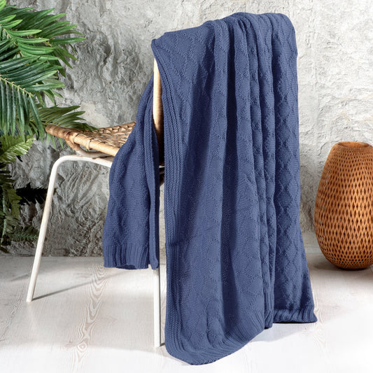 PASIONI - TV BATANİYESİ - THROW BATTANİYE - ŞAL - İNDİGO 130X170 - Pasioni