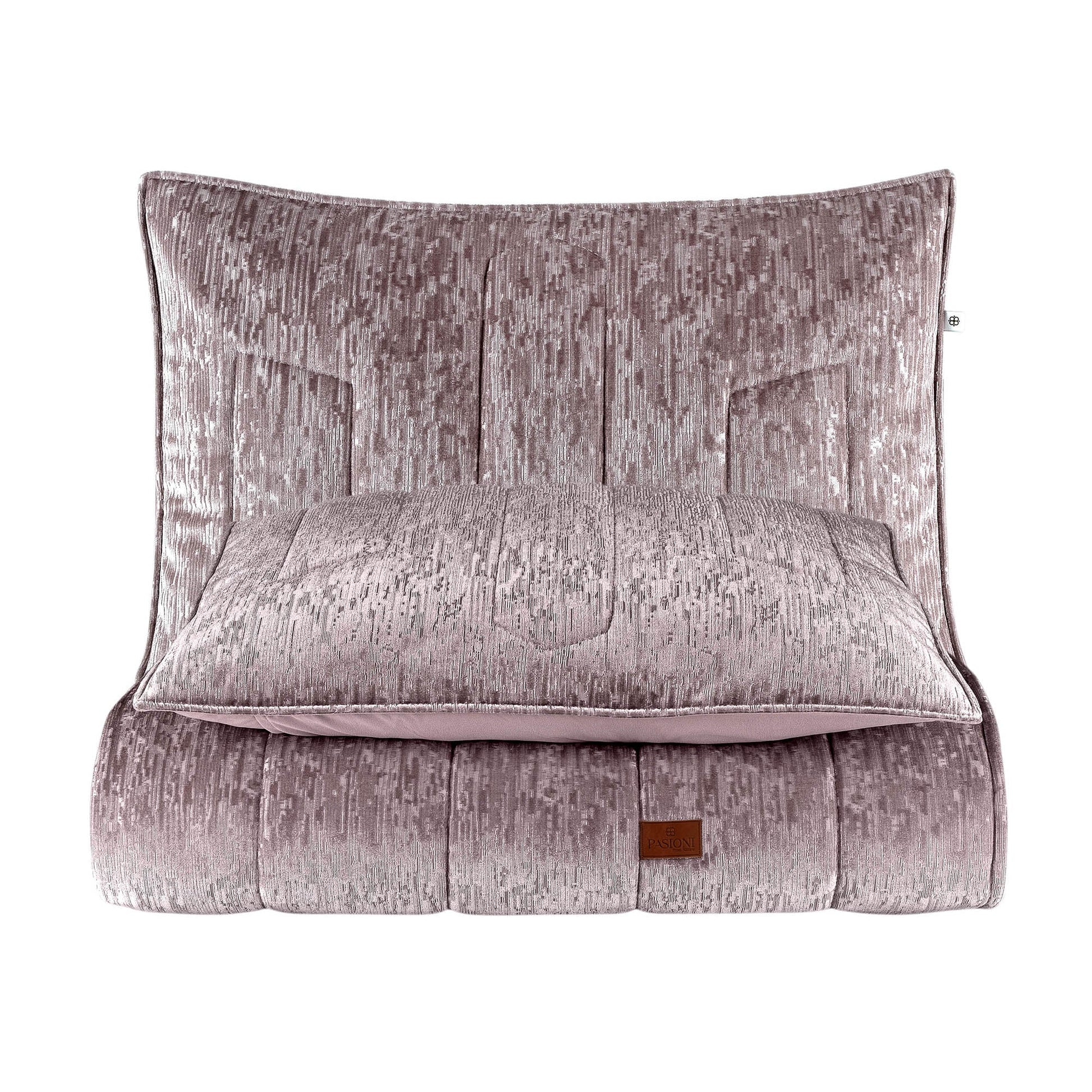 PASIONI - Velvet - Gerardo - Jakar Kadife Gül Kurusu Çift Kişilik Yatak Örtüsü Takımı - Pasioni