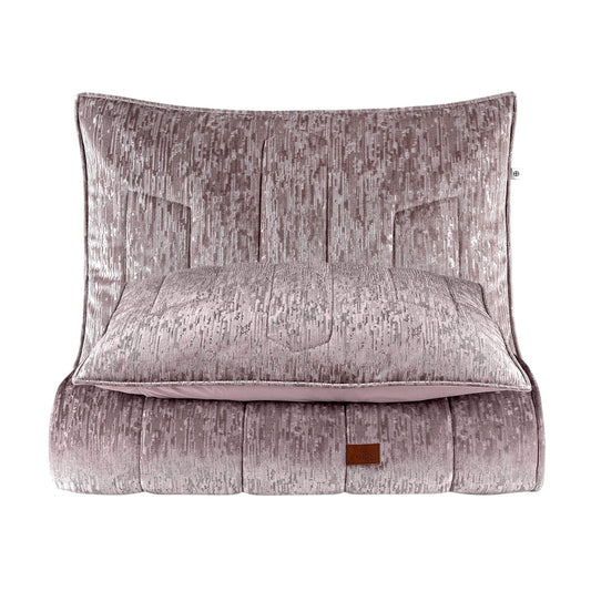 PASIONI - Velvet - Gerardo - Jakar Kadife Gül Kurusu Çift Kişilik Yatak Örtüsü Takımı - Pasioni