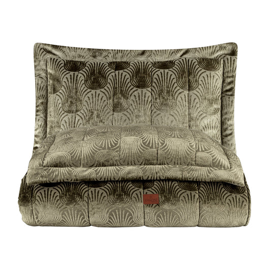 PASIONI - Velvet - Lucianna - Jakar Kadife Sage Çift Kişilik Yatak Örtüsü Takımı - Pasioni