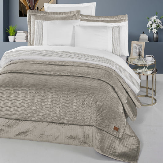 PASIONI - Velvet - Reale - Velvet Bej Çift Kişilik Çeyiz Seti - Pasioni