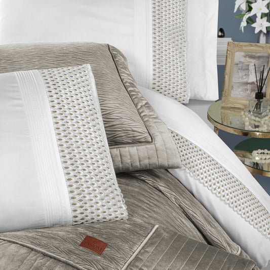 PASIONI - Velvet - Reale - Velvet Bej Çift Kişilik Çeyiz Seti - Pasioni