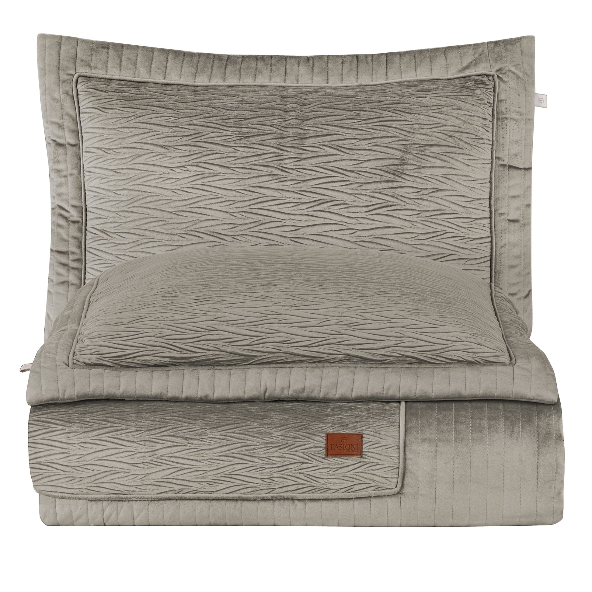 PASIONI - Velvet - Reale - Velvet Bej Çift Kişilik Çeyiz Seti - Pasioni