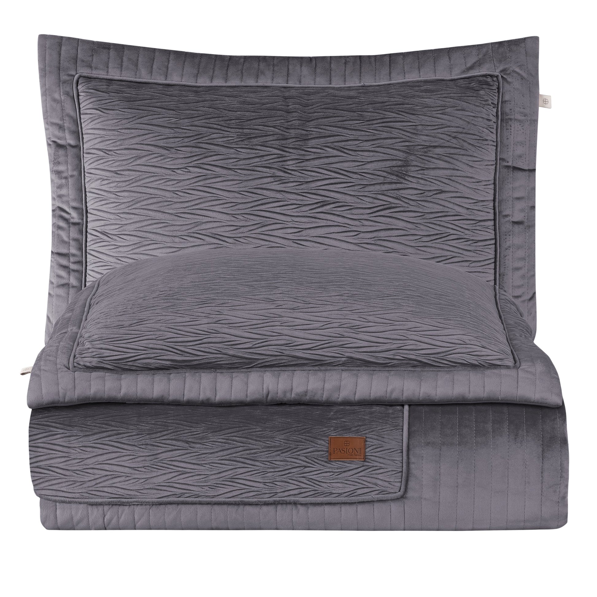 PASIONI - Velvet - Reale - Velvet Mürdüm Çift Kişilik Çeyiz Seti - Pasioni