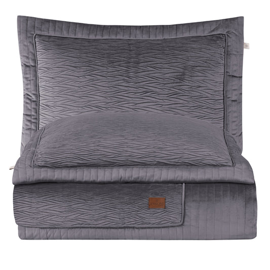 PASIONI - Velvet - Reale - Velvet Mürdüm Çift Kişilik Çeyiz Seti - Pasioni