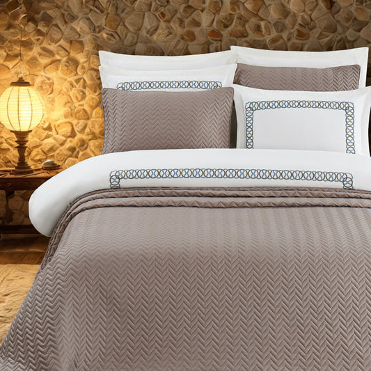 Pasioni Valentina %100 Pamuk Saten  Yatak Örtüsü Seti Kahve